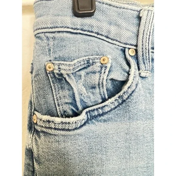 Mother Women’s High Waisted Rider Ankle Fray Jeans in Fish Out of Water Size 32 - Picture 4 of 16